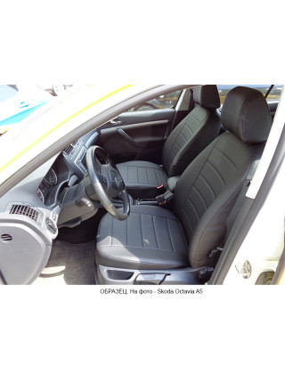Модельные авточехлы для Mitsubishi Pajero III-IV из экокожи Premium, черный