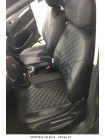Модельные авточехлы для Volkswagen Jetta VI (2011-н.в.) из экокожи Premium 3D ромб, черный