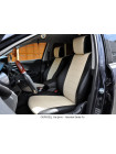 Модельные авточехлы для Mitsubishi Pajero Sport II (2008-2015) из экокожи Premium, черный+бежевый