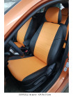 Модельные авточехлы для Mitsubishi Pajero Sport II (2008-2015) из экокожи Premium, черный+оранжевый