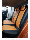 Модельные авточехлы для Peugeot 508 из экокожи Premium, черный+оранжевый Модельные авточехлы для Peugeot 508 из экокожи Premium, черный+оранжевый
