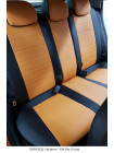Модельные авточехлы для Mitsubishi Pajero Sport II (2008-2015) из экокожи Premium, черный+оранжевый
