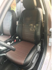 Модельные авточехлы для Volkswagen Touareg (2002-2010) из экокожи Premium, черный+шоколад