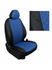 Модельные авточехлы для Mitsubishi Pajero Sport II (2008-2015) из экокожи Premium 3D ромб, черный+синий Модельные авточехлы для Mitsubishi Pajero Sport II (2008-2015) из экокожи Premium 3D ромб, черный+синий