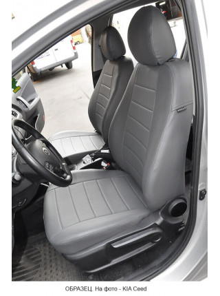 Модельные авточехлы для Peugeot 4008 (2012-н.в.) из экокожи Premium, серый
