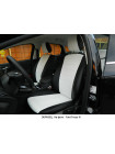 Модельные авточехлы для Mitsubishi Pajero Sport II (2008-2015) из экокожи Premium, черный+белый