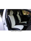 Модельные авточехлы для Mitsubishi Pajero Sport II (2008-2015) из экокожи Premium, черный+белый