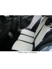 Модельные авточехлы для Mitsubishi Pajero Sport II (2008-2015) из экокожи Premium, черный+белый
